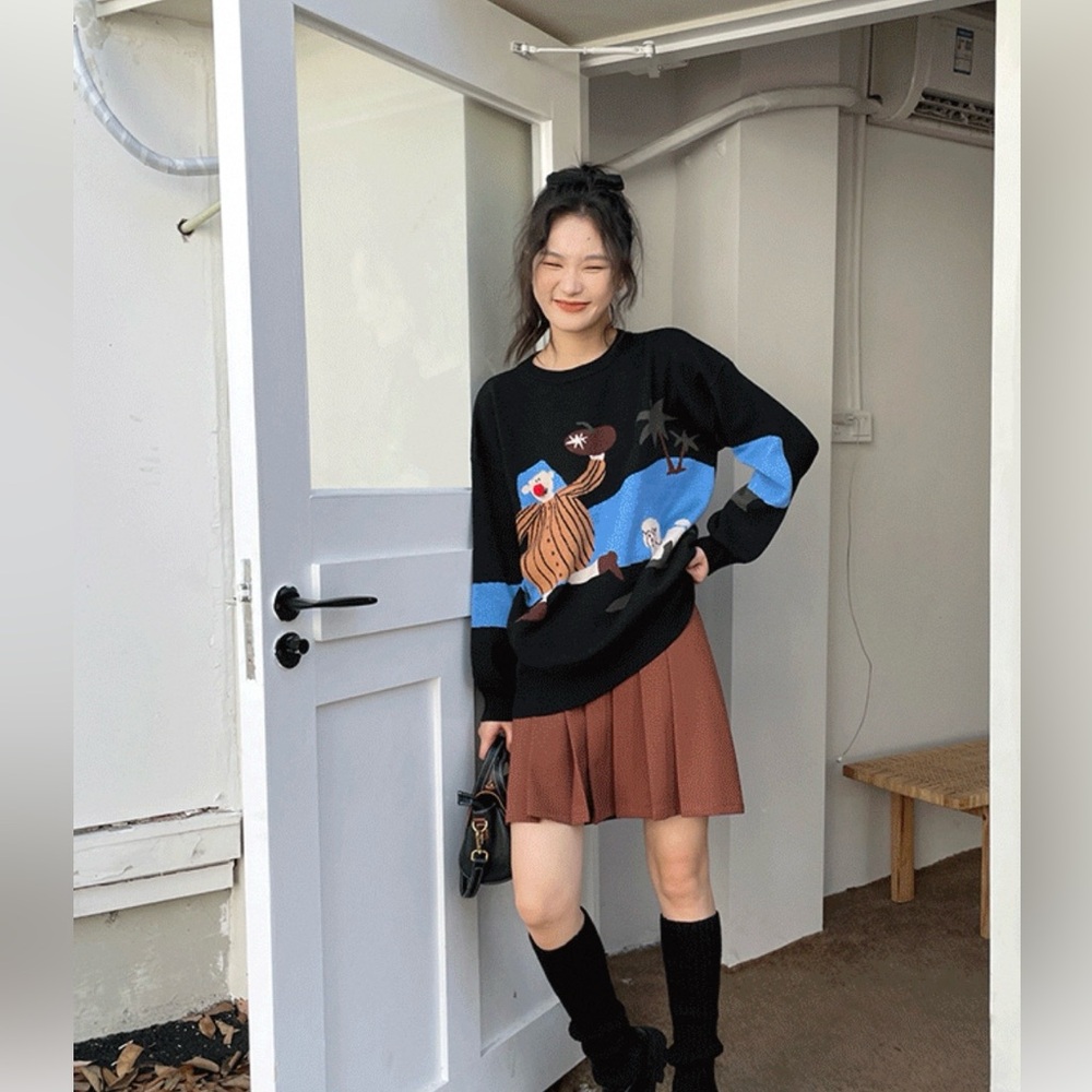 Clown Themed Sweater with Red Nose